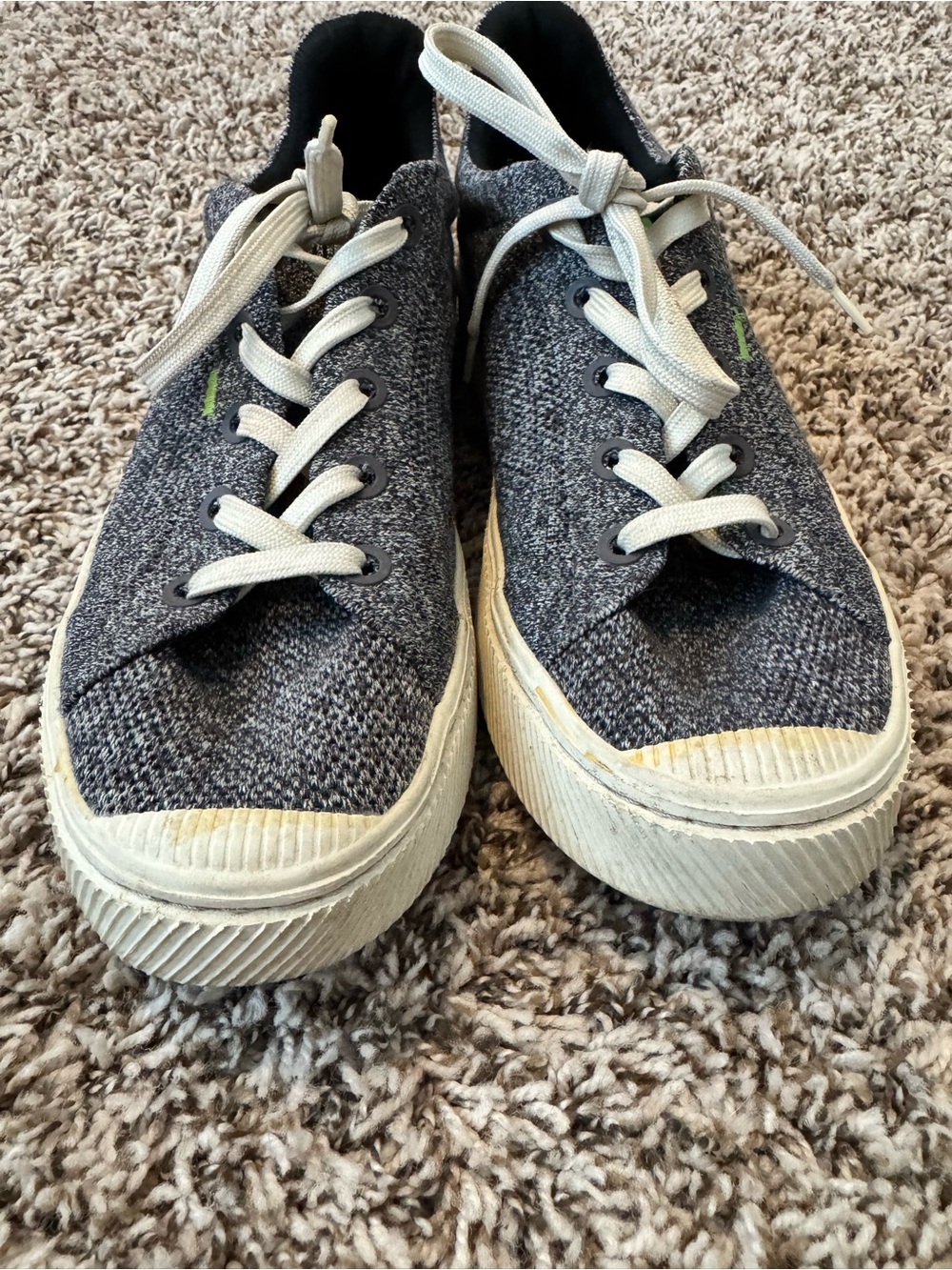 Mens Gray Knit Lace-Up Sneakers - Comfortable Everyday Shoes